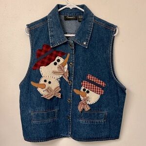 Cassee's Denim Vest Christmas Size large.